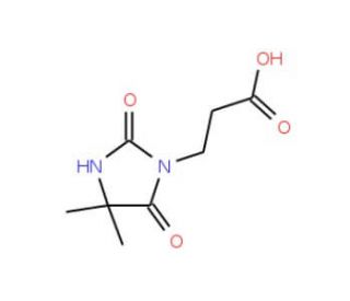 3-(4,4-Dimethyl-2,5-dioxo-imidazolidin-1-yl)-propionic acid (CAS 90197-83-4) - chemical structure image