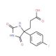 3-[4-(4-Fluoro-phenyl)-2,5-dioxo-imidazolidin-4-yl]-propionic acid - chemical structure image