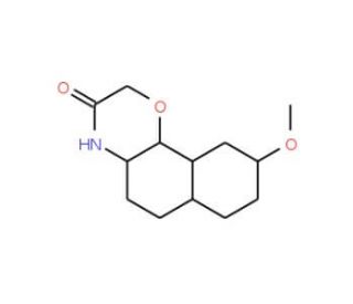 (&minus;)-3,4,4a,5,6,10b-Hexahydro-9-methoxy-2H-naphtho[1,2-b][1,4]oxazin-3-one - chemical structure image