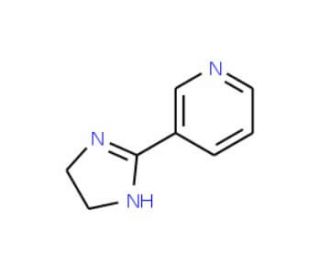 3-(4,5-dihydro-1H-imidazol-2-yl)pyridine (CAS 6302-53-0) - chemical structure image