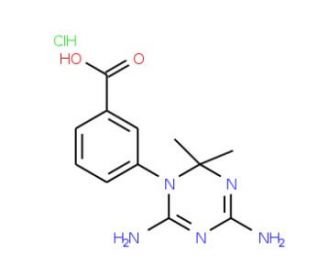 3-(4,6-Diamino-2,2-dimethyl-2H-[1,3,5]triazin-1-yl)-benzoic acid hydrochloride - chemical structure image