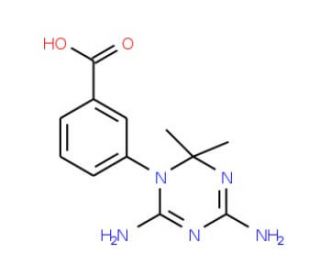 3-(4,6-Diamino-2,2-dimethyl-2H-[1,3,5]triazin-1-yl)-benzoic acid - chemical structure image