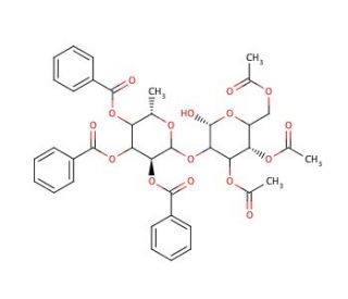 3,4,6-Tri-O-acetyl-2-O-(2&prime;,3&prime;,4&prime;-tri-O-benzoyl-&alpha;-L-fucopyranosyl)-galactopyranose - chemical structure image