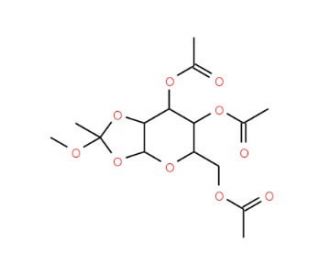 3,4,6-Tri-O-acetyl-a-D-glucopyranose 1,2-(methyl orthoacetate) (CAS 3254-16-8) - chemical structure image