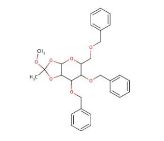 3,4,6-Tri-O-benzyl-&alpha;-D-galactopyranose 1,2-(Methyl Orthoacetate) (CAS 68779-52-2) - chemical structure image