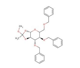3,4,6-Tri-O-benzyl-&beta;-D-mannopyranose 1,2-(Methyl Orthoacetate) (CAS 16697-49-7) - chemical structure image