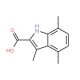 3,4,7-Trimethyl-1H-indole-2-carboxylic acid (CAS 876715-79-6) - chemical structure image
