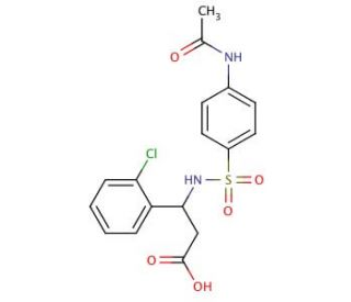 3-(4-Acetylamino-benzenesulfonylamino)-3-(2-chloro-phenyl)-propionic acid - chemical structure image