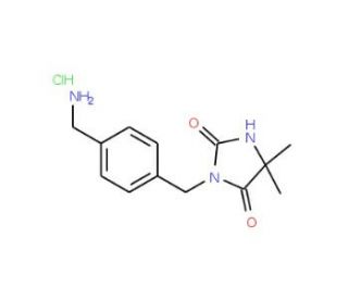 3-[4-(aminomethyl)benzyl]-5,5-dimethylimidazolidine-2,4-dione hydrochloride - chemical structure image