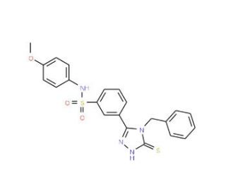 3-(4-Benzyl-5-mercapto-4H-[1,2,4]triazol-3-yl)-N-(4-methoxy-phenyl)-benzenesulfonamide - chemical structure image