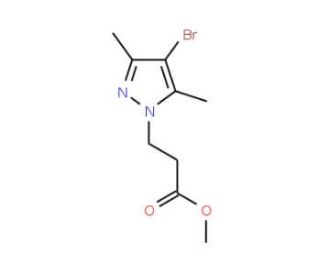 3-(4-Bromo-3,5-dimethyl-pyrazol-1-yl)-propionic acid methyl ester (CAS 1001500-73-7) - chemical structure image