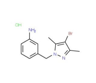 3-(4-Bromo-3,5-dimethyl-pyrazol-1-ylmethyl)-phenylamine hydrochloride - chemical structure image