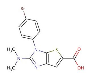 3-(4-bromophenyl)-2-(dimethylamino)-3H-thieno[2,3-d]imidazole-5-carboxylic acid - chemical structure image