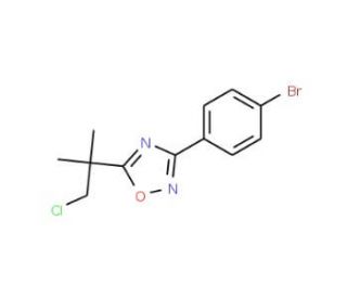 3-(4-Bromophenyl)-5-(1-chloro-2-methylpropan-2-yl)-1,2,4-oxadiazole (CAS 1033201-95-4) - chemical structure image