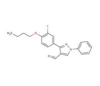 3-(4-Butoxy-3-fluoro-phenyl)-1-phenyl-1H-pyrazole-4-carbaldehyde - chemical structure image