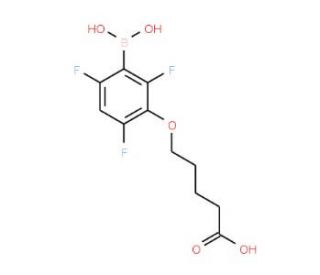 3-(4-Carboxybutoxy)-2,4,6-trifluorophenylboronic acid (CAS 1072946-61-2) - chemical structure image