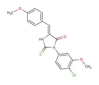 3-(4-Chloro-3-methoxy-phenyl)-2-mercapto-5-(4-methoxy-benzylidene)-3,5-dihydro-imidazol-4-one - chemical structure image
