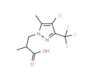 3-[4-Chloro-5-methyl-3-(trifluoromethyl)-1H-pyrazol-1-yl]-2-methylpropanoic acid - chemical structure image