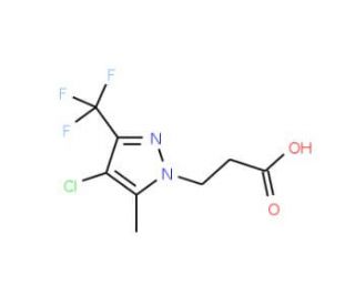 3-[4-Chloro-5-methyl-3-(trifluoromethyl)-1H-pyrazol-1-yl]propanoic acid - chemical structure image