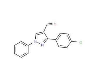 3-(4-Chloro-phenyl)-1-phenyl-1H-pyrazole-4-carbaldehyde (CAS 36663-00-0) - chemical structure image