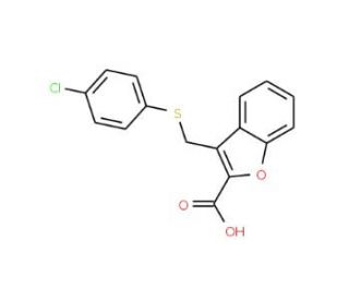 3-(4-Chloro-phenylsulfanylmethyl)-benzofuran-2-carboxylic acid - chemical structure image