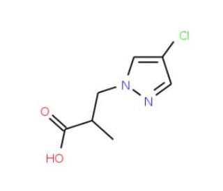 3-(4-Chloro-pyrazol-1-yl)-2-methyl-propionic acid (CAS 957301-84-7) - chemical structure image