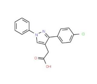 [3-(4-chlorophenyl)-1-phenyl-1H-pyrazol-4-yl]acetic acid (CAS 53808-88-1) - chemical structure image