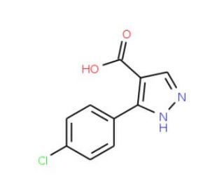 3-(4-chlorophenyl)-1H-pyrazole-4-carboxylic acid (CAS 135641-91-7) - chemical structure image