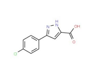 3-(4-chlorophenyl)-1H-pyrazole-5-carboxylic acid (CAS 887408-58-4) - chemical structure image
