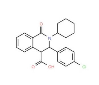 3-(4-Chlorophenyl)-2-cyclohexyl-1-oxo-1,2,3,4-tetrahydro-4-isoquinoline carboxylic acid - chemical structure image
