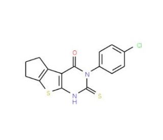 3-(4-chlorophenyl)-2-mercapto-3,5,6,7-tetrahydro-4H-cyclopenta[4,5]thieno[2,3-d]pyrimidin-4-one - chemical structure image