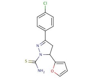 3-(4-chlorophenyl)-5-(2-furyl)-4,5-dihydro-1H-pyrazole-1-carbothioamide - chemical structure image