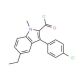 3-(4-Chlorophenyl)-5-ethyl-1-methyl-1H-indole-2-carbonyl chloride - chemical structure image