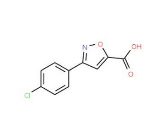 3-(4-Chlorophenyl)-5-isoxazolecarboxylic acid (CAS 338982-11-9) - chemical structure image