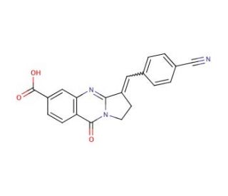 3-(4-cyanobenzylidene)-9-oxo-1,2,3,9-tetrahydropyrrolo[2,1-b]quinazoline-6-carboxylic acid - chemical structure image