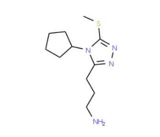 3-[4-cyclopentyl-5-(methylthio)-4H-1,2,4-triazol-3-yl]propan-1-amine - chemical structure image