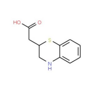 3,4-dihydro-2H-1,4-benzothiazin-2-ylacetic acid - chemical structure image