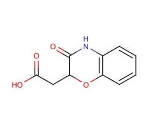 3,4-Dihydro-3-oxo-2H-(1,4)-benzoxazin-2-yl-acetic acid (CAS 106660-11-1) - chemical structure image