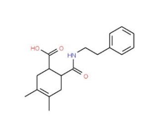 3,4-Dimethyl-6-{[(2-phenylethyl)amino]-carbonyl}cyclohex-3-ene-1-carboxylic acid - chemical structure image