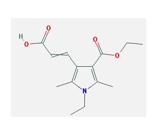 3-[4-(ethoxycarbonyl)-1-ethyl-2,5-dimethyl-1H-pyrrol-3-yl]acrylic acid - chemical structure image