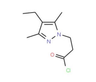 3-(4-Ethyl-3,5-dimethyl-1H-pyrazol-1-yl)-propanoyl chloride - chemical structure image