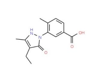 3-(4-Ethyl-5-hydroxy-3-methyl-pyrazol-1-yl)-4-methyl-benzoic acid - chemical structure image
