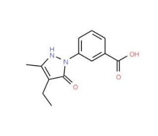 3-(4-Ethyl-5-hydroxy-3-methyl-pyrazol-1-yl)-benzoic acid (CAS 1005615-03-1) - chemical structure image