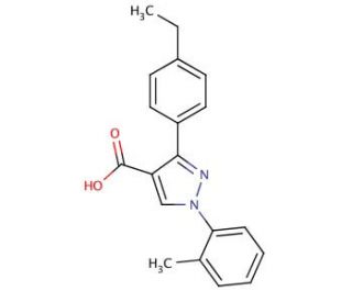 3-(4-ethylphenyl)-1-(2-methylphenyl)-1H-pyrazole-4-carboxylic acid - chemical structure image