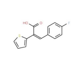 3-(4-Fluoro-phenyl)-2-thiophen-2-yl-acrylic acid (CAS 104314-04-7) - chemical structure image