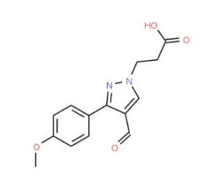 3-[4-Formyl-3-(4-methoxyphenyl)-1H-pyrazol-1-yl]-propanoic acid - chemical structure image