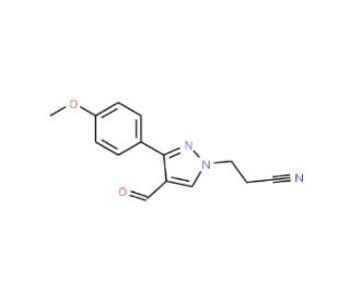 3-[4-formyl-3-(4-methoxyphenyl)-1H-pyrazol-1-yl]propanenitrile - chemical structure image