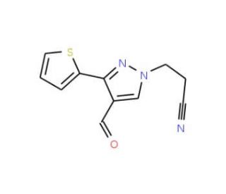 3-(4-formyl-3-thien-2-yl-1H-pyrazol-1-yl)propanenitrile (CAS 372107-06-7) - chemical structure image