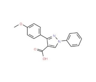 3-(4-Methoxy-phenyl)-1-phenyl-1H-pyrazole-4-carboxylic acid (CAS 372107-36-3) - chemical structure image