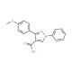 3-(4-Methoxy-phenyl)-1-phenyl-1H-pyrazole-4-carboxylic acid (CAS 372107-36-3) - chemical structure image